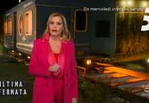 Simona Ventura conduce la prima puntata di Ultima Fermata, in onda su Canale 5 da stasera 23 marzo 2022