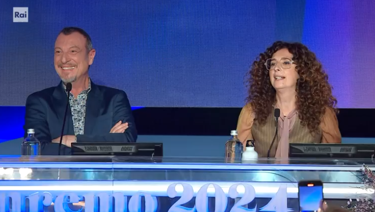 Teresa Mannino conferenza stampa Sanremo 2024